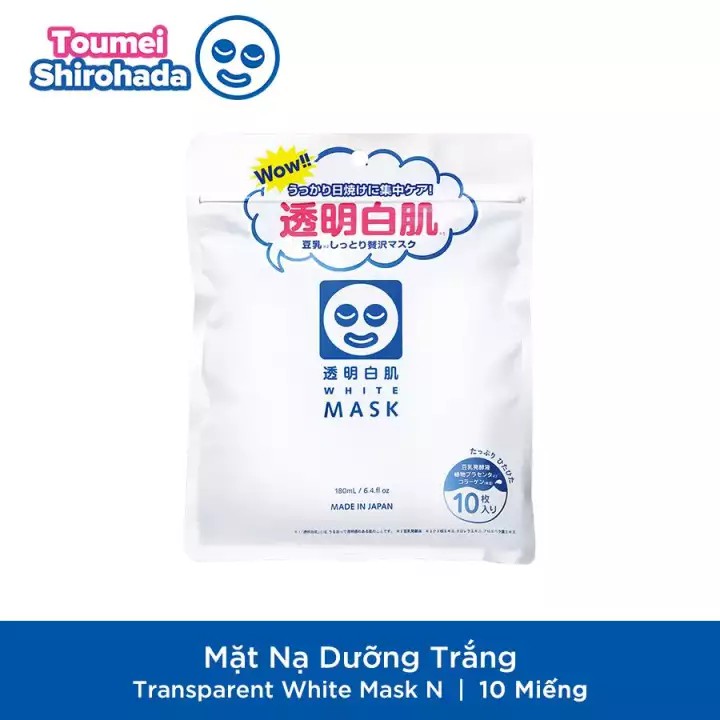 Mặt Nạ Dưỡng Trắng Transparent White Mask (180 ml/10 miếng)