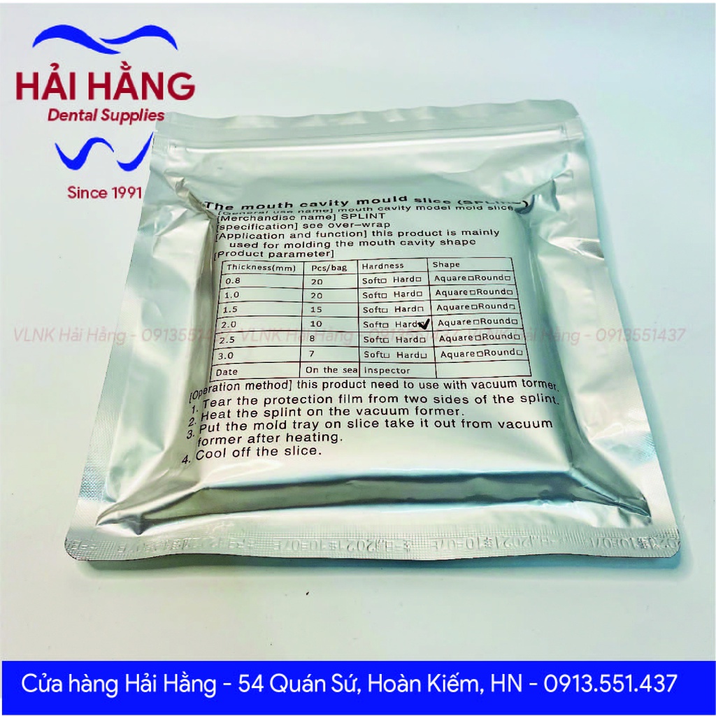 Nhựa ép máng hàm duy trì SPLINT