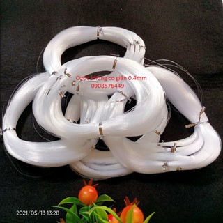 Hơn 50 met Dây cước trong suốt loại 1, không co giãn kết hoa, làm túi,kết cườm size 0.4mm(tép nhỏ)