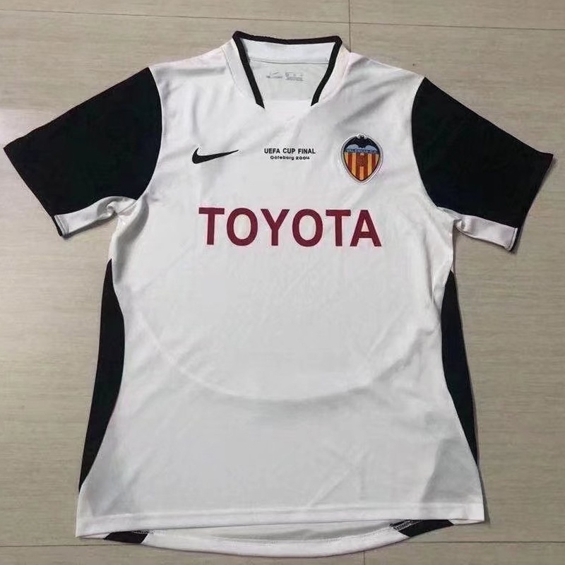 Áo Thun Đá Banh Tay Ngắn Chất Lượng Cao 03-04 Valencia Home S-2XL