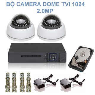 Mua Bộ 2 Camera Dome 24 LED Hồng Ngoại Chuẩn TVI Độ Phân Giải 2.0M Elitek 1024 + Đầu Ghi Elitek + Ổ cứng 160GB