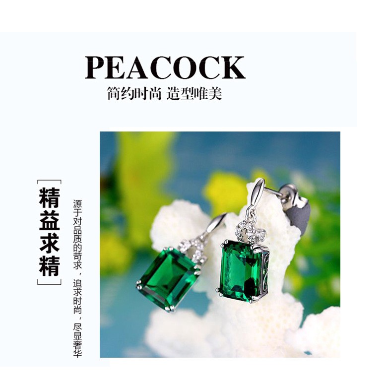 Đôi khuyên tai dài đính đá phong cách sang trọng cho nữ