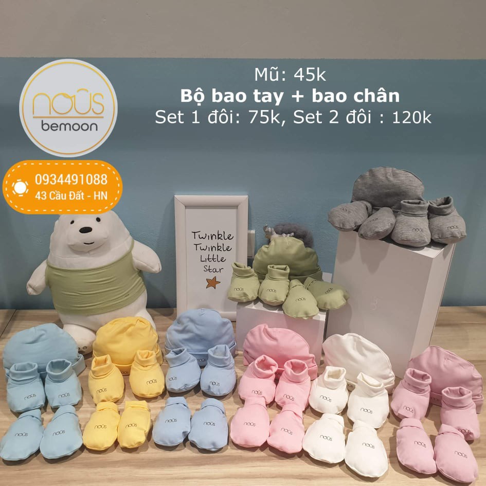 Bao tay + chân Nous (set 1 đôi) mũ Nous ( set 1 chiếc)