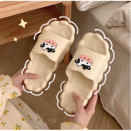 Dép vai ngang in gấu đế gợn sóng - 343