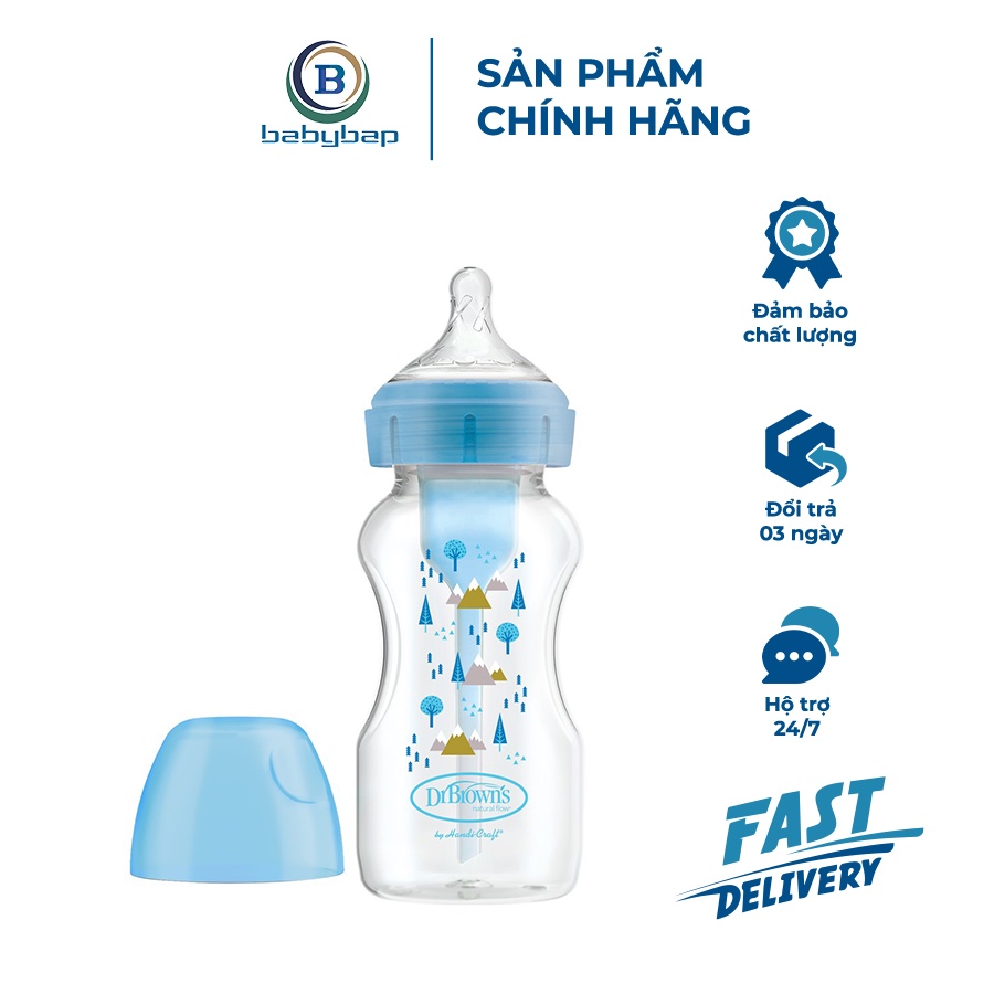 Bình Sữa Dr Brown_s Cổ Rộng Deco 270ml Nhựa PP Options Plus