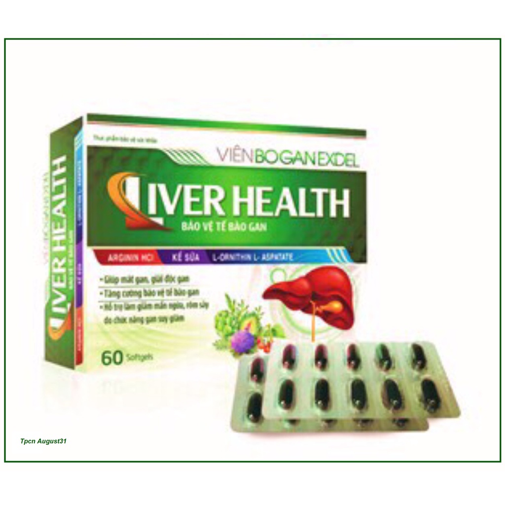 Viên Bổ gan Liver health   bổ gan, mát gan  Hộp 60 viên