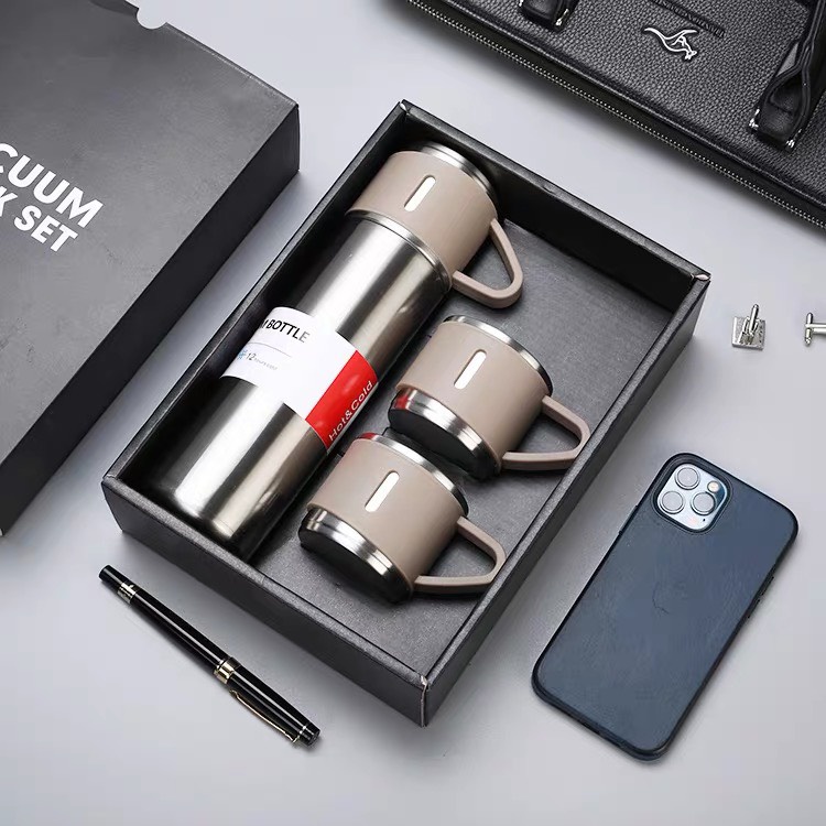 Bình nước giữ nhiệt, Bình giữ nhiệt 500ml kèm cốc sang trọng PENKATA