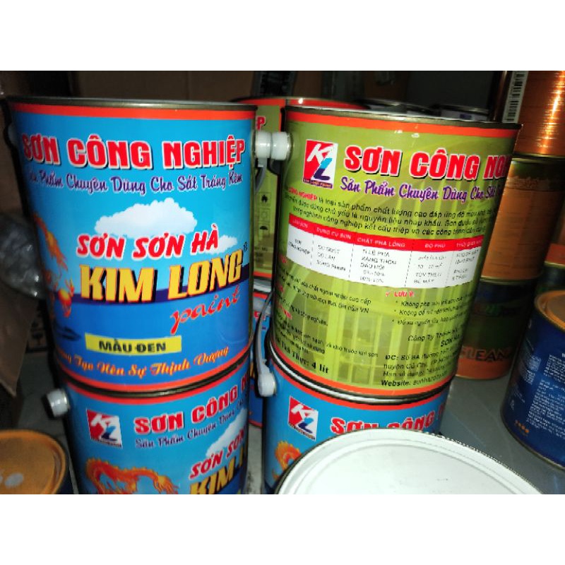 Thùng 4kg sơn dầu kim long chuyên dùng sắt mạ kẽm