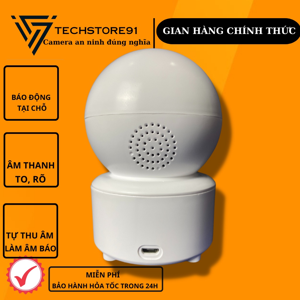 Camera wifi chống trộm thông minh VITASMART , báo động bằng âm thanh tự thu âm, có đèn led trợ sáng ban đêm TECHSTORE91