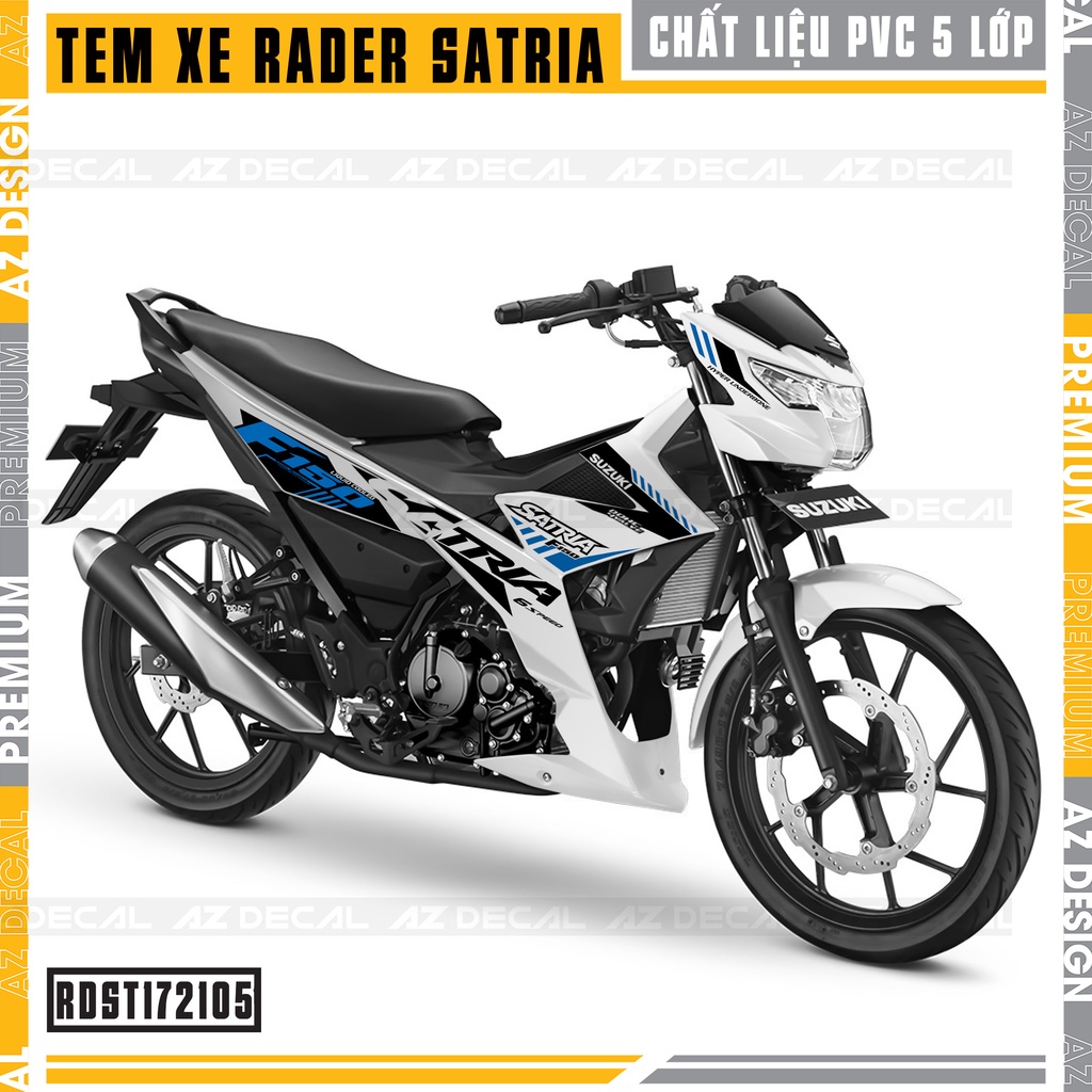 Tem Rời Xe Suzuki Raider - Satria Mẫu 05 | RDST172105 | Decal Chế Chất Liệu PVC Chống Nước, Dễ Dán Tại Nhà