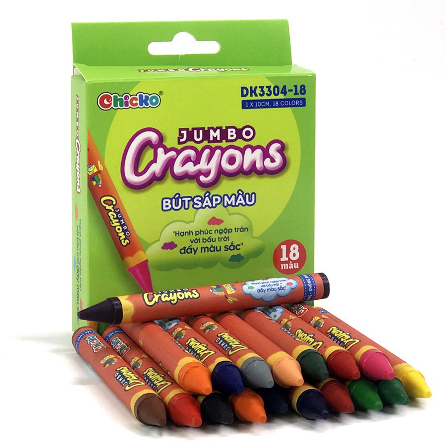 Bút Sáp Màu Duka: Jumbo Crayons (18 Màu) DK 3304 - 18