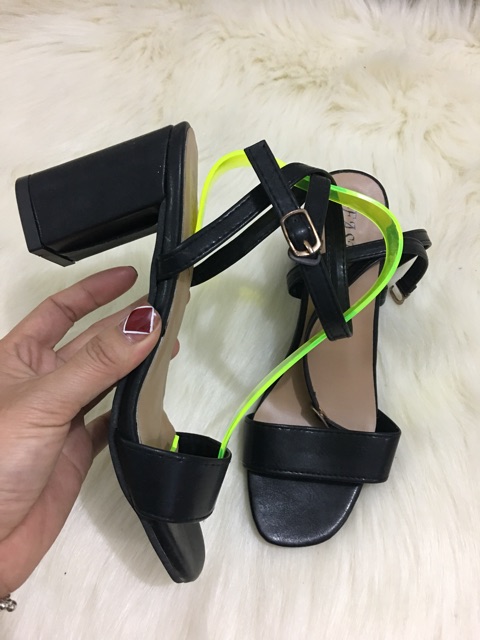 [Mã FASHIONT4WA giảm 10k đơn từ 50k] [FreeShip – Xả kho cắt lỗ] Sandal Quai Da Gót Trụ 7cm Hàng Cao Cấp- Ảnh Thật