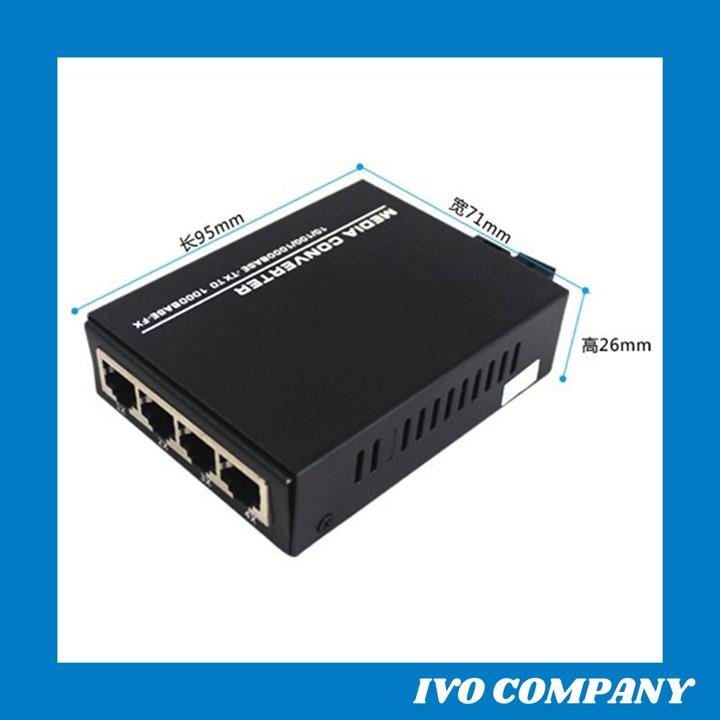 Thiết Bị Chuyển Đổi Quang Điện 1 Sợi Media Converter 1FO 1 Quang 4 LAN 1Gbps