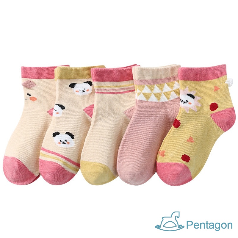 Set 5 Đôi Vớ Họa Tiết Hoạt Hình Dễ Thương Cho Các Bé