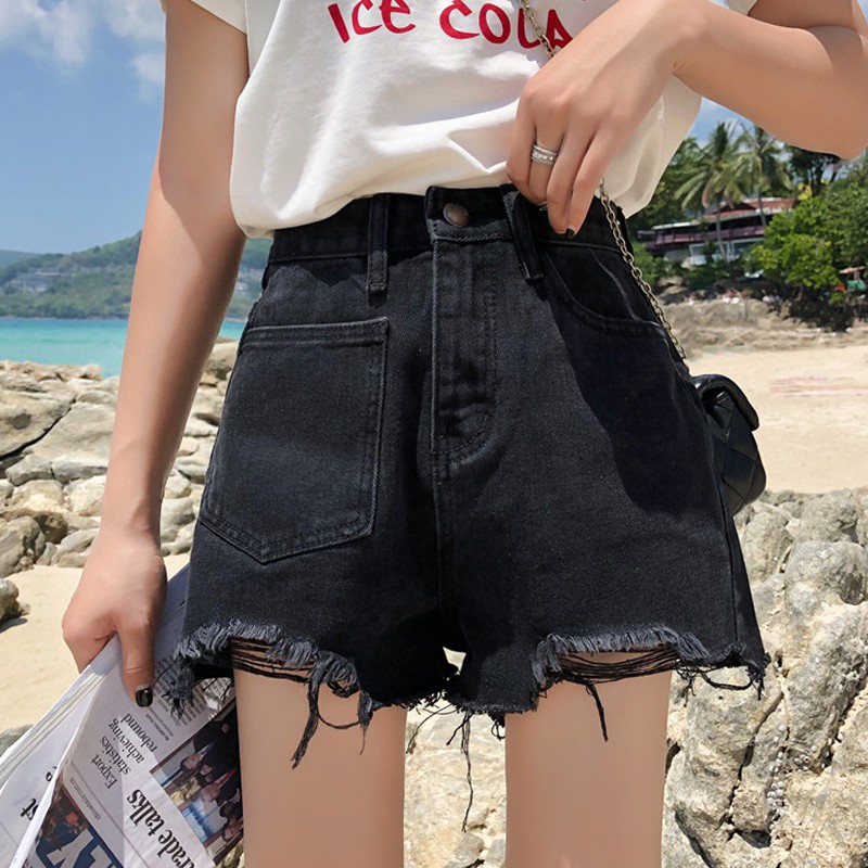 LEEVA - Quần short nữ lưng cao phối túi S020