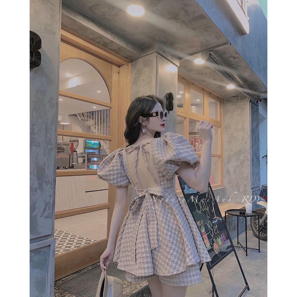 (Hàng Loại 1) Đồ Bộ Nữ, Set Bộ Sốp Đùi Nữ Cao Cấp, Tay Bồn, Phần lưng chun Phối Dây Nơ, S1006 | BigBuy360 - bigbuy360.vn