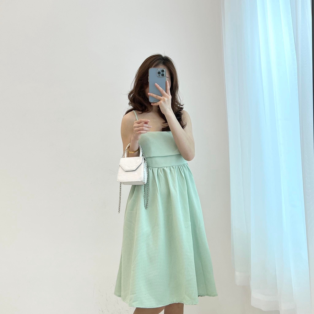 (FREESHIP)  váy hai dây xinh dây buộc lưng miho.house