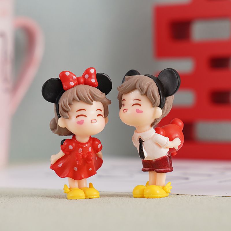 |FREESHIP| CẶP ĐÔI MICKEY - Phụ kiện trang trí cây xanh để bàn làm việc, mô hình trang trí