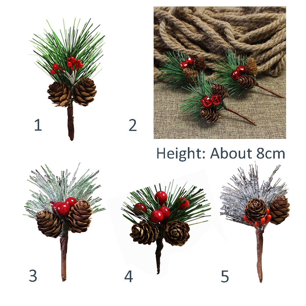Set 10/20 nhánh thông mini nhân tạo trang trí giáng sinh DIY