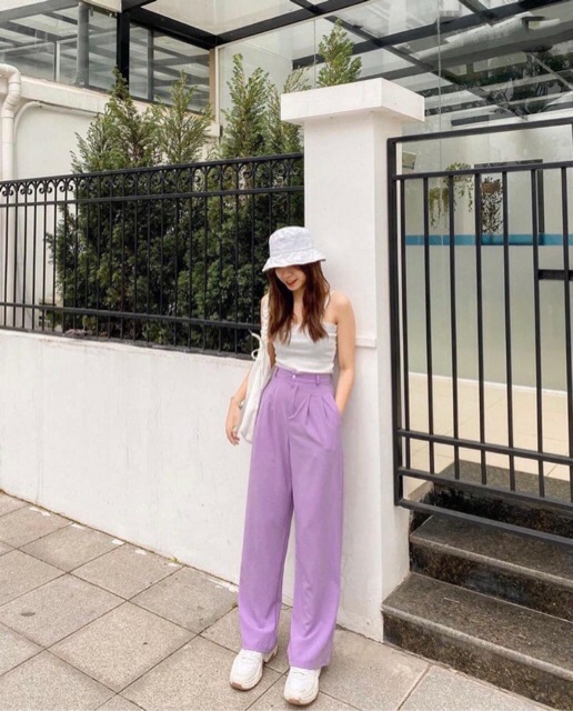 Quần ống rộng nữ,quần culottes nữ dáng dài khoá trước chất liệu vitex