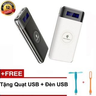 [BH 12 Tháng] Pin Dự Phòng Kiêm Sạc Không Dây QI 10.000mAh có LCD