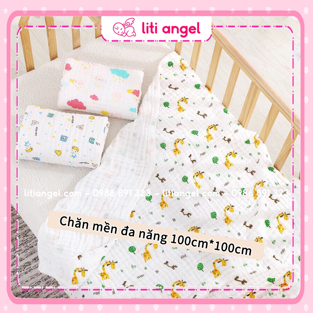Chăn Mền Aden Đa Năng 6 lớp Cotton 100% Cho Trẻ Sơ Sinh 100*100cm