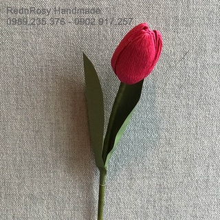 Hoa giấy handmade - Tulip cành nhiều màu