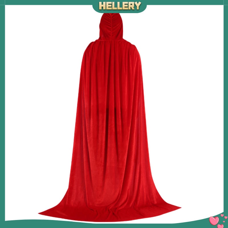 Áo choàng nhung đen dáng dài 150cm có mũ trùm dùng để hóa trang Halloween
 | BigBuy360 - bigbuy360.vn