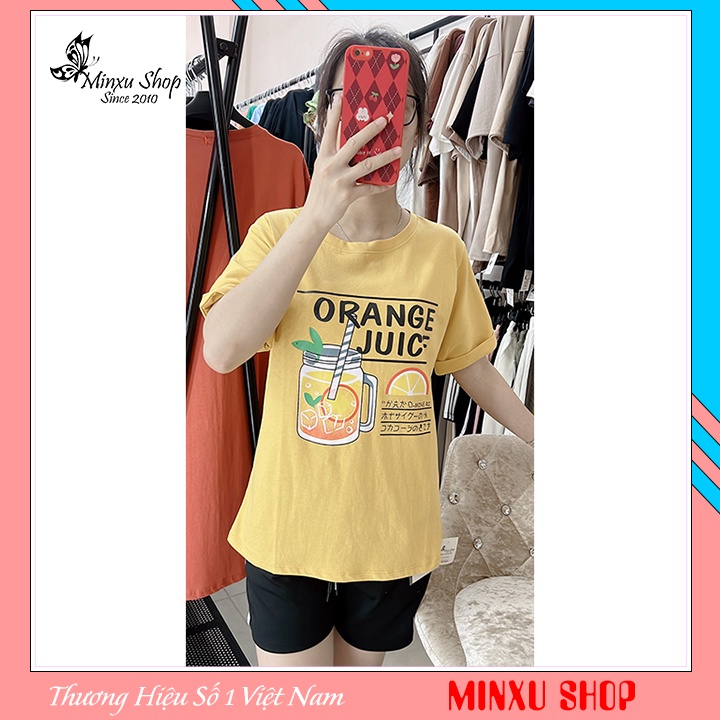 Áo phông nữ form rộng vừa, tay bận gấu cá tính, áo thun nữ form rộng unisex hàn quốc cotton AP85