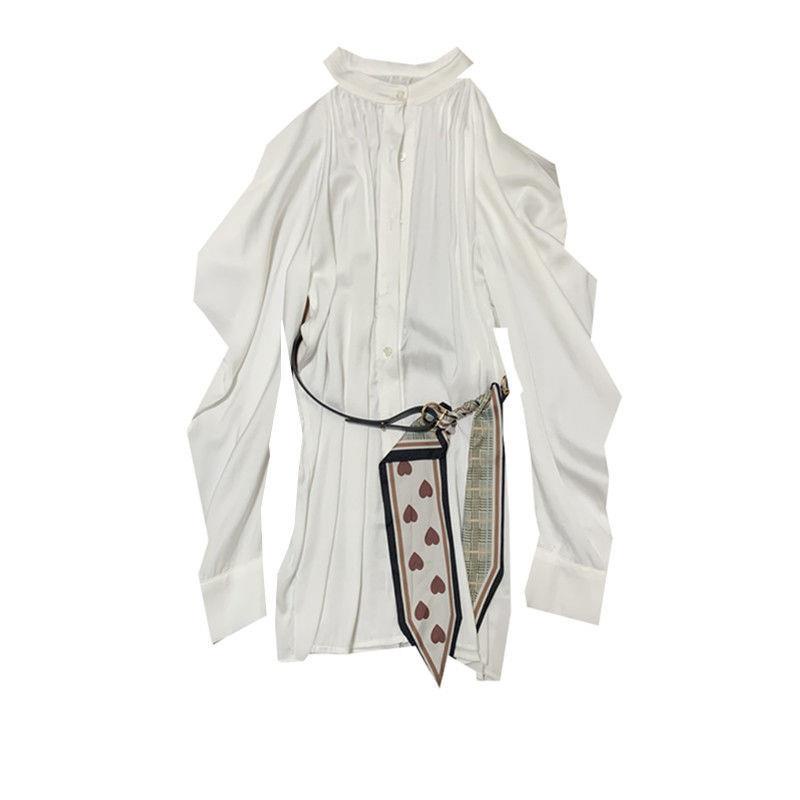 Đầm Lệch Vai Dáng Vừa Màu Trắng Phong Cách Mới 2022 Thời Trang Mùa Xuân Cho Nữ