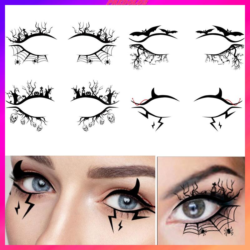 [Predolo2] Miếng Dán Kẻ Mắt Bằng Ren Trang Trí Tiệc Halloween Chất Lượng Cao