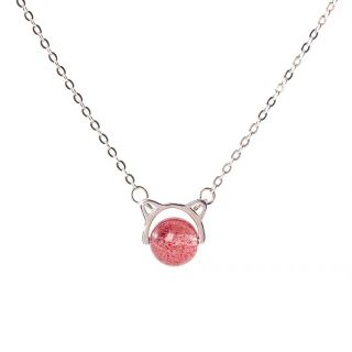 Freeship đơn từ 99k bạc 925- dc25 dây chuyền mặt ruby dâu tây xinh