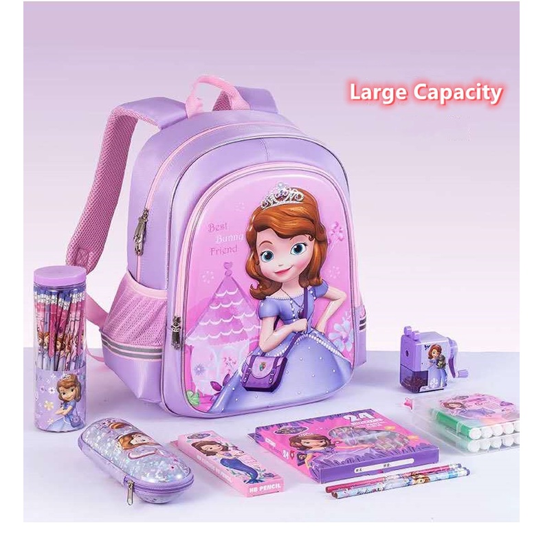 Tas Ransel Anak Perempuan Motif Disney Sofia Kapasitas Besar Anti Air Untuk Sekolah