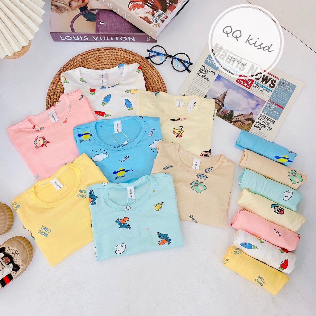 Bộ Quần áo trẻ em Dài Tay Minky Mom Thun Lạnh cho bé