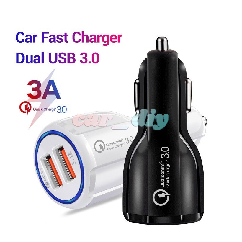 Tẩu Sạc Điện Thoại Nhanh 3.0 2 Cổng USB 3.0 Cho Xe Hơi