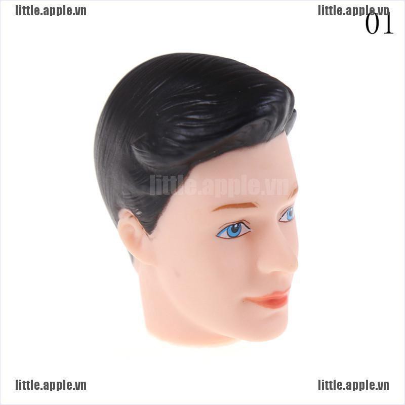 [Little] 3D Eyes Doll Head With Hair For Barbie Boyfriend Ken Male Heads Toy Accessories [VN]