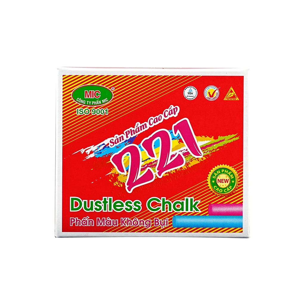 Hộp 100 Viên Phấn Viết Bảng Không Bụi MIC 221