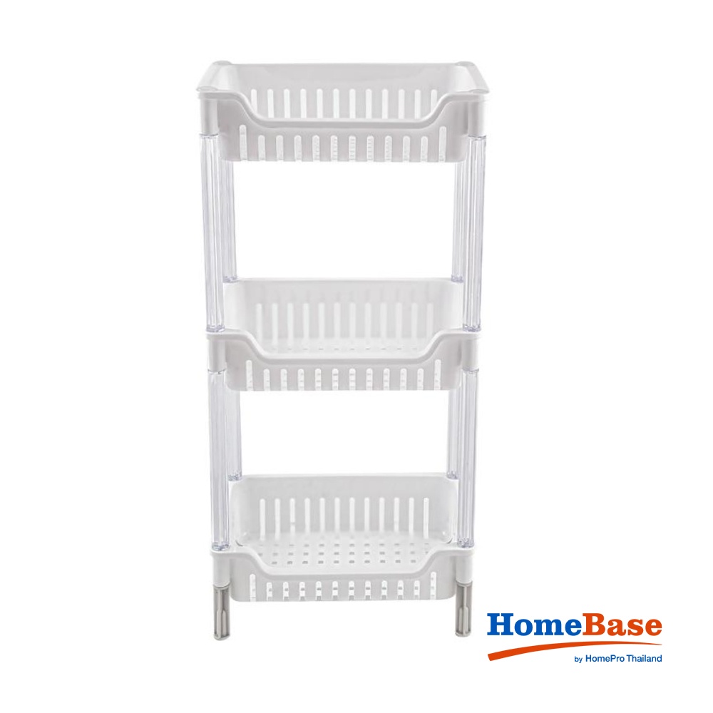 HomeBase KEYWAY Giá phòng bếp bằng nhựa 3 tầng AE273 Thái Lan W31,4xH64,5xD19,5cm màu trắng