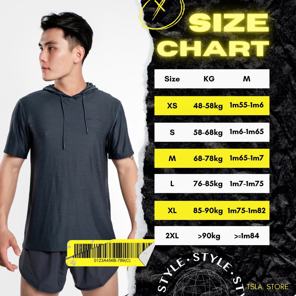 Áo hoodie nam ngắn tay TSLA form bigsize oversize trên 100kg chất kháng khuẩn chống uv chạy bộ tập gym thể thao TSO2028