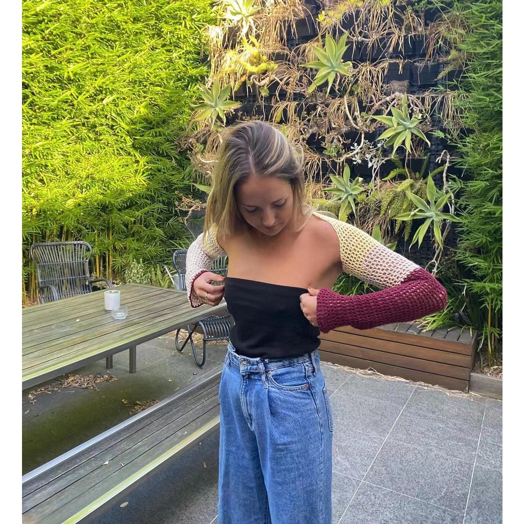 DUNEA Áo Dệt Kim Tay Dài Màu Sắc Trẻ Trung Năng Động Cho Nữ