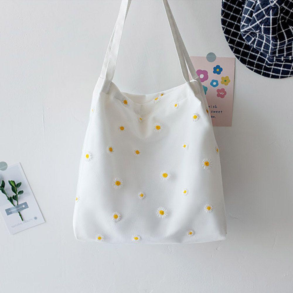 KENT1 Túi Lưới Thêu Hoa Cúc Xinh Xắn Cho Nữ