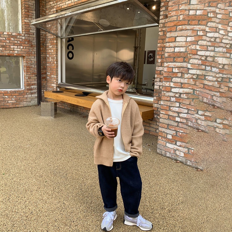 Áo Khoác Len cardigan Phong Cách Hàn Quốc Cho Bé Trai