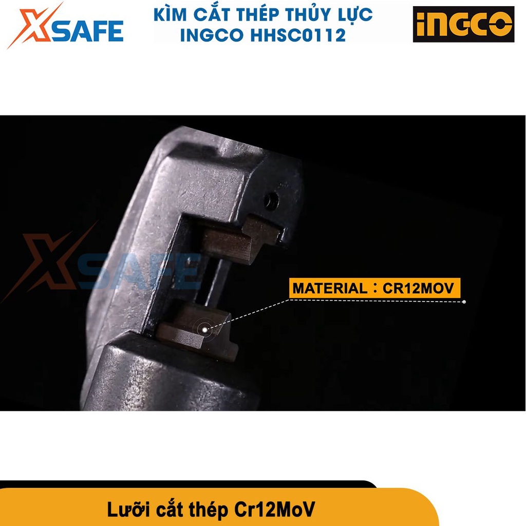 Kìm cắt sắt thép thủy lực INGCO HHSC0122 phạm vi cắt 4-22mm, lực cắt 100KN, chiều dài 340mm - chính hãng - xsafe