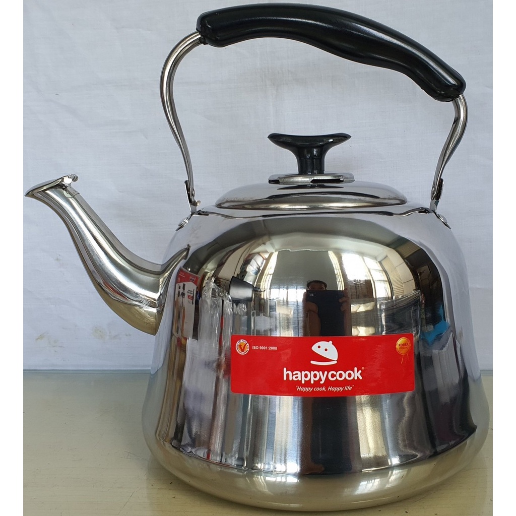 Ấm đun nước inox HappyCook 5L, 3L HGK-300T, HGK-500T Sử dụng được trên bếp từ