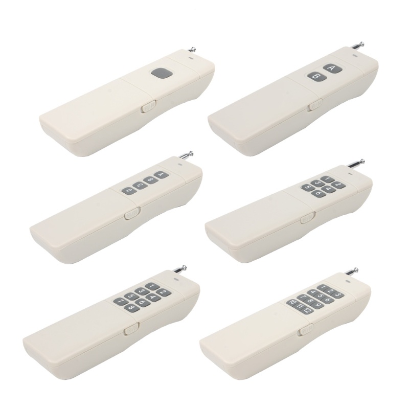 Công tắc relay phát điều khiển từ xa không dây khoảng cách xa 3000m 1/2/4/6/8/12CH RF 433MHz cho đèn/cửa sổ/cửa garage