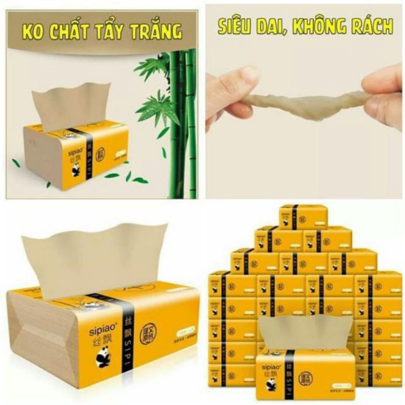 Thùng 30 gói giấy lau gấu trúc Sipiao - MIAN MART