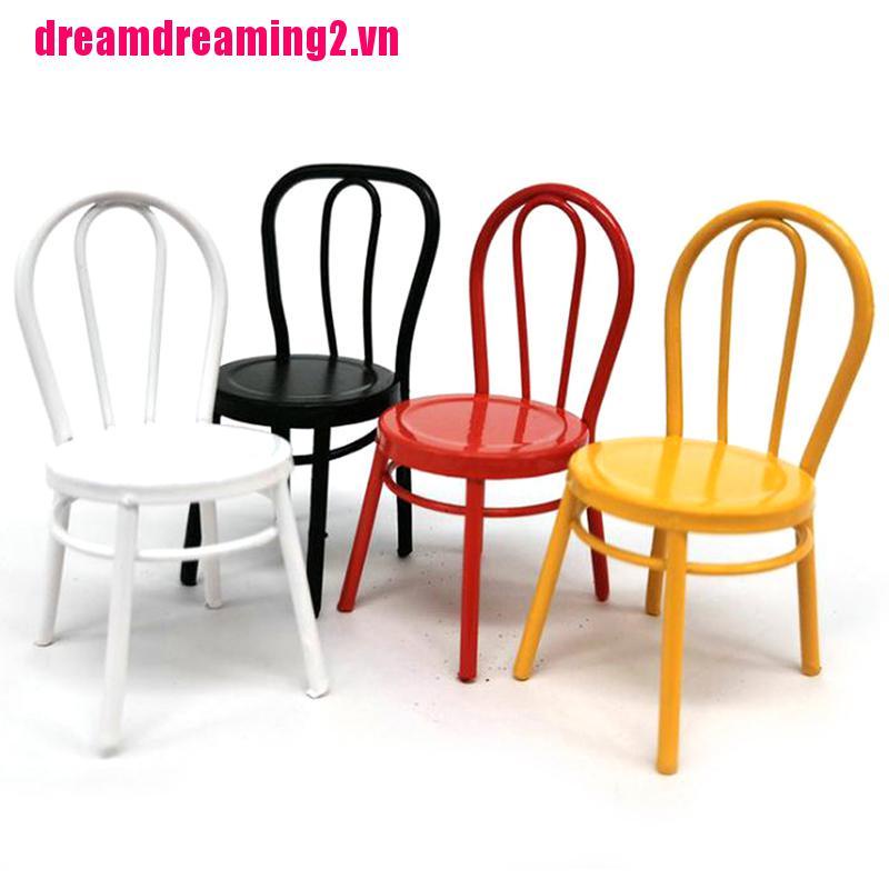 1 Ghế Kim Loại Mini Trang Trí Nhà Búp Bê