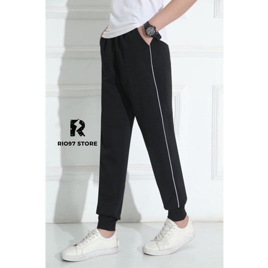 Quần Jogger 1 Sọc Nhỏ Nam Nữ Chất Thun Poly Cotton 4 Chiều Cao Cấp Kiểu Dáng Thể Thao Năng Động RIO97 STORE