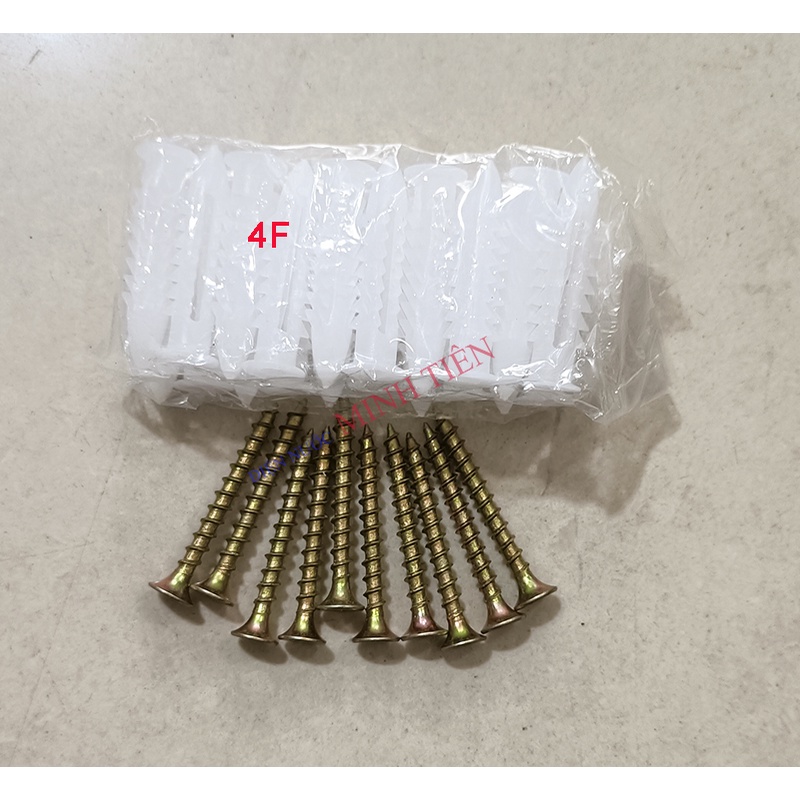 10 Tắc kê nhựa + 10 vít bắt tường 2F, 3F, 4F, 5F