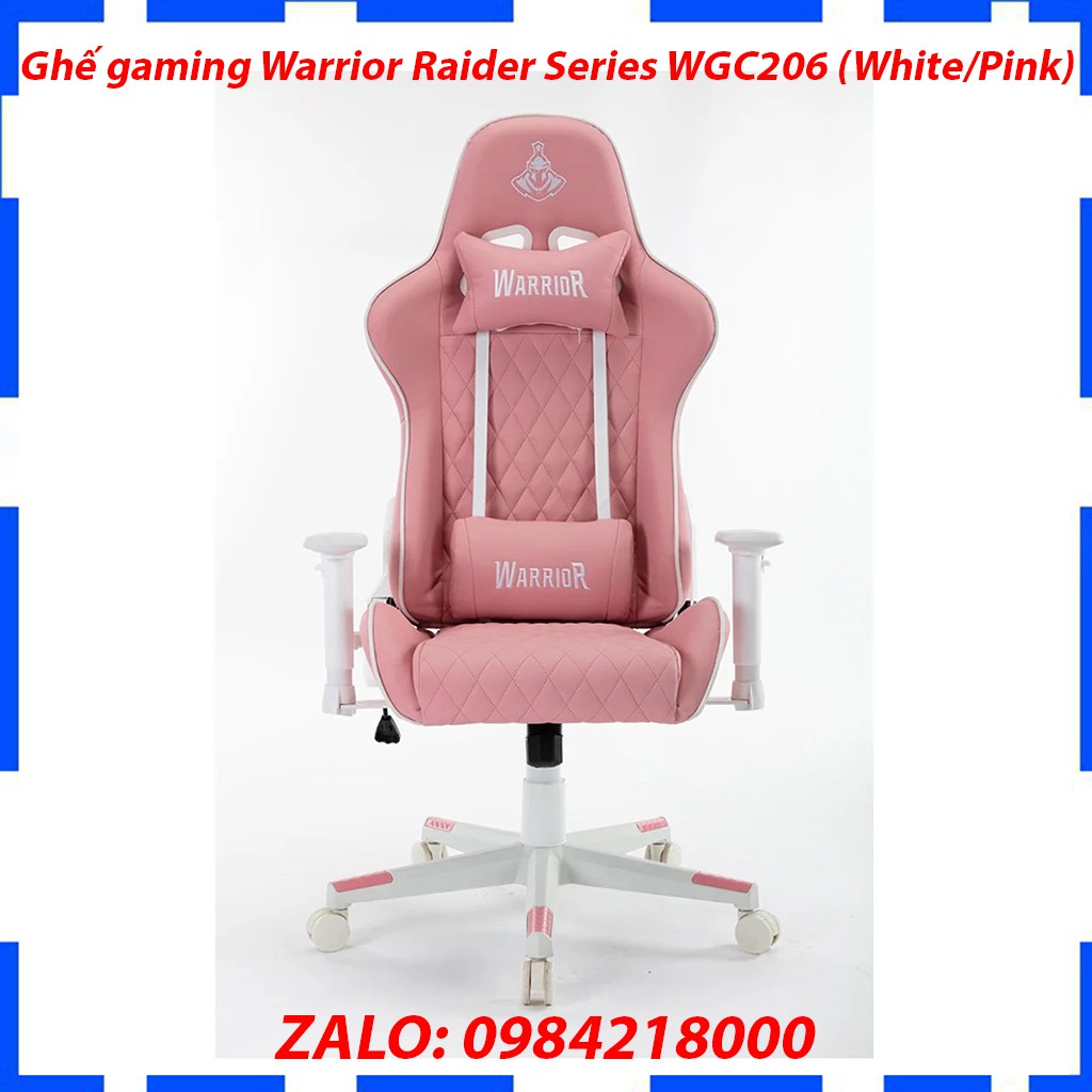 Ghế Gaming Warrior Raider Series WGC206, 206 Plus Black/Red/White/Pink - Chất Liệu Da PU Cao Cấp - Bảo Hành 12 tháng